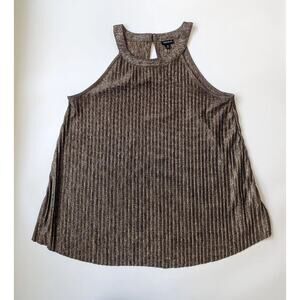 Torrid Size 00 Gold Metallic High Neck Dress Tank Top